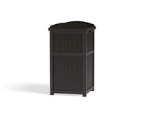Load image into Gallery viewer, Suncast 33 Gallon Can Resin Outdoor Trash Hideaway with Lid Use in Backyard, Deck, or Patio, Brown