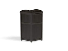 Load image into Gallery viewer, Suncast 33 Gallon Can Resin Outdoor Trash Hideaway with Lid Use in Backyard, Deck, or Patio, Brown
