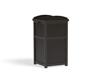Load image into Gallery viewer, Suncast 33 Gallon Can Resin Outdoor Trash Hideaway with Lid Use in Backyard, Deck, or Patio, Brown