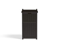 Load image into Gallery viewer, Suncast 33 Gallon Can Resin Outdoor Trash Hideaway with Lid Use in Backyard, Deck, or Patio, Brown