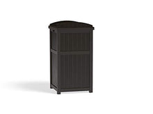 Load image into Gallery viewer, Suncast 33 Gallon Can Resin Outdoor Trash Hideaway with Lid Use in Backyard, Deck, or Patio, Brown