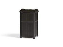 Load image into Gallery viewer, Suncast 33 Gallon Can Resin Outdoor Trash Hideaway with Lid Use in Backyard, Deck, or Patio, Brown