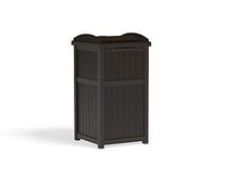 Load image into Gallery viewer, Suncast 33 Gallon Can Resin Outdoor Trash Hideaway with Lid Use in Backyard, Deck, or Patio, Brown