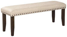 Load image into Gallery viewer, Signature Design by Ashley Rokane Upholstered Farmhouse Bench, Beige & Brown