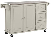 Load image into Gallery viewer, Liberty Off-White Kitchen Cart with Stainless Steel Top by Home Styles