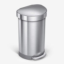 Load image into Gallery viewer, simplehuman 45 Liter/ 12 Gallon Semi-Round Hands-Free Step Trash Can, Brushed