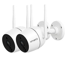 Load image into Gallery viewer, xmartO 1080P Full HD Wireless Security Camera, PIR Motion Detection, Two-Way Audio, WiFi IP Home Surveillance Bullet Camera with Night Vision, Remote Access, Ip65 Weather-Resistant(Pack of 2)