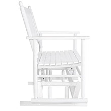 Load image into Gallery viewer, MUPATER Patio Glider Swing Bench Porch Loveseat Chair for Outdoor, 2-Person Wooden Garden Rocking Seating for Outside, White