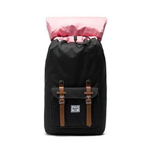 Load image into Gallery viewer, Herschel Little America Laptop Backpack, Black/Tan Synthetic Leather, Classic 25.0L