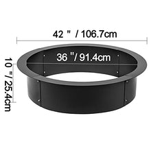 Load image into Gallery viewer, VBENLEM Fire Pit Ring 42-Inch Outer/36-Inch Inner Diameter, Fire Pit Insert 3.0mm Thick Heavy Duty Solid Steel, Fire Pit Liner DIY Campfire Ring Above or In-Ground for Outdoor