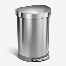 Load image into Gallery viewer, simplehuman 60 Liter Semi-Round Hands-Free Kitchen Step Trash Can with Soft-Close Lid, Brushed