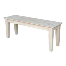 Load image into Gallery viewer, International Concepts Shaker Style Bench, Unfinished