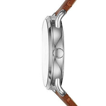Load image into Gallery viewer, Fossil Men's Copeland Quartz Leather Three-Hand Watch, Color: Silver/Blue Dial, Brown (Model: FS5661)