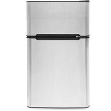Load image into Gallery viewer, 3.2 Cu. Ft. Stainless Steel Double Doors Compact Mini Refrigerator Internal Freezer Compartment Cooler Fridge Perfect For Home Kitchen Hotel Office Dorm Wet Bars Adjustable Temperature Mechanism