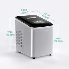 Load image into Gallery viewer, CROWNFUL Ice Maker Machine for Countertop, 9 Ice Cubes Ready in 7 Minutes, 26lbs Bullet Ice Cubes in 24H, Electric Ice Maker with Scoop and Basket
