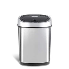 Load image into Gallery viewer, NINESTARS DZT-42-9 Automatic Touchless Infrared Motion Sensor Trash Can, 11 Gal 42L, Stainless Steel Base (Oval, Silver/Black Lid)