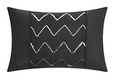 Load image into Gallery viewer, Chic Home 10 Piece Hannah Pinch Pleated, ruffled and pleated complete King Bed In a Bag Comforter Set Black With sheet set