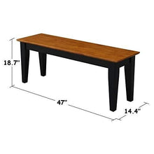 Load image into Gallery viewer, International Concepts Shaker Bench, Black/Cherry Finish