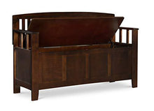 Load image into Gallery viewer, Linon Home Dcor Linon Home Decor Cynthia Storage Bench, 50"w x 17.25"d x 32"h, Walnut