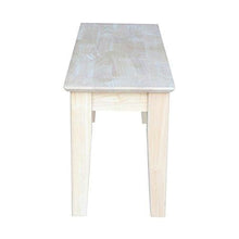 Load image into Gallery viewer, International Concepts Shaker Style Bench, Unfinished