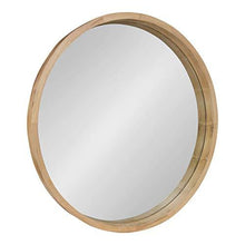 Load image into Gallery viewer, Kate and Laurel Hutton Round Decorative Large Modern Wood Frame Wall Mirror, 30 Inch Diameter, Natural Finish