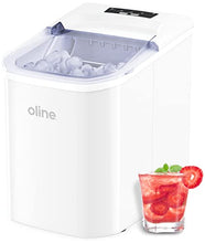 Load image into Gallery viewer, Oline Ice Maker Machine, Automatic Self-Cleaning Portable Electric Countertop Ice Maker, 26 Pounds in 24 Hours, 9 Ice Cubes Ready in 7 Minutes, with Ice Scoop & Basket (White)