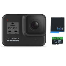 Load image into Gallery viewer, GoPro HERO8 Black Waterproof Action Camera with Touch Screen 4K Ultra HD Video 12MP Photos 1080p Live with Accessory Bundle - 1 Additional GoPro USA Batteries + PNY 64GB U3 microSDHC Card