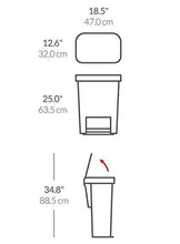 Load image into Gallery viewer, simplehuman 45 Liter Rectangular Kitchen Step Trash Can with Soft-Close Lid, White Plastic