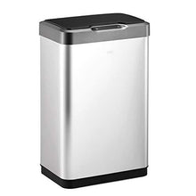 Load image into Gallery viewer, EKO Mirage-T 50 Liter / 13.2 Gallon Touchless Rectangular Motion Sensor Trash Can, Brushed Stainless Steel Finish