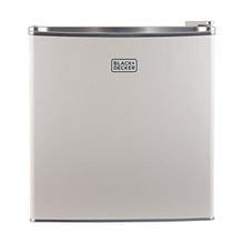 Load image into Gallery viewer, BLACK+DECKER BCRK17W Compact Refrigerator Energy Star Single Door Mini Fridge with Freezer, 1.7 Cubic Ft. & AmazonBasics Stainless Steel Portable Fast, Electric Hot Water Kettle, 1 Liter, Silver