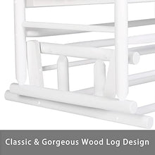 Load image into Gallery viewer, MUPATER Patio Glider Swing Bench Porch Loveseat Chair for Outdoor, 2-Person Wooden Garden Rocking Seating for Outside, White