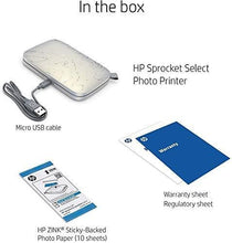 Load image into Gallery viewer, HP Sprocket Select Portable 2.3x3.4" Instant Photo Printer (Eclipse) Print Pictures on Zink Sticky-Backed Paper from your iOS & Android Device.