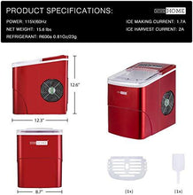 Load image into Gallery viewer, VIVOHOME Electric Portable Compact Countertop Automatic Ice Cube Maker Machine with Visible Window 26lbs/day Red