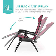 Load image into Gallery viewer, Best Choice Products Set of 2 Adjustable Steel Mesh Zero Gravity Lounge Chair Recliners w/Pillows and Cup Holder Trays - Burgundy