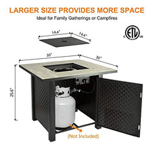 Load image into Gallery viewer, Camplux Propane Fire Pit Table, 30 Inch Outdoor Gas Fire Pit with Lid, Lava Rocks, Ceramic Tabletop, 50,000 BTU Adjustable Flame, Auto Ignition, Square Fire Table 2-in-1 Functional