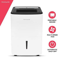 Load image into Gallery viewer, Frigidaire White Energy Star 50-Pint Portable Dehumidifier with Built-in Pump | Humidity Control | 24-Hour Timer | Washable Filter | for Attic, Basement, Bedroom, Bathroom | FFAP5033W1