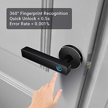 Load image into Gallery viewer, Tiffane Biometric Fingerprint Door Lock, Bluetooth WiFi Door Lock, Smart Door Lock for Front Door, Smart Door Lever (Black)