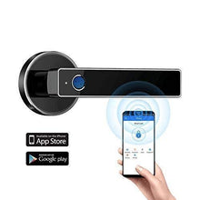 Load image into Gallery viewer, Tiffane Biometric Fingerprint Door Lock, Bluetooth WiFi Door Lock, Smart Door Lock for Front Door, Smart Door Lever (Black)