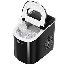 Load image into Gallery viewer, COSTWAY Ice Maker Countertop, 26LBS/24H Portable and Compact Ice Machine, Ice Cubes Ready in 6 Mins, Electric High Efficiency Express Clear Operation Control Panel with Ice Scoop (Black)