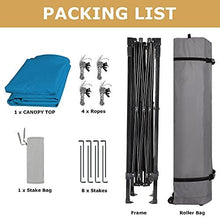 Load image into Gallery viewer, Leader Accessories Pop Up Canopy Tent 10'x10' Canopy Instant Canopy Shelter Straight Leg Including Wheeled Carry Bag, Blue