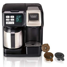 Load image into Gallery viewer, Hamilton Beach FlexBrew Thermal Coffee Maker, Single Serve & Full Pot, Compatible with K-Cup Pods or Grounds, Programmable, Black and Stainless (49966)