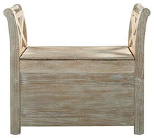 Load image into Gallery viewer, Signature Design by Ashley - Fossil Ridge Accent Bench - Carved Floral Pattern - Antique White