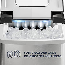 Load image into Gallery viewer, NOVETE Portable Ice Maker for Countertops, Ice Ready in 6 Minutes, 28.7 lb Ice in 24 Hours, No Water Line or Drain Line Required, Home Ice Machine with Ice Scoop and Basket