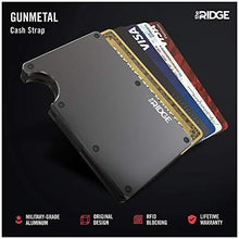 Load image into Gallery viewer, The Ridge Wallet Authentic | Minimalist Metal RFID Blocking Wallet with Cash Strap | Wallet for Men | RFID Minimalist Wallet, Slim Wallet (Gunmetal)