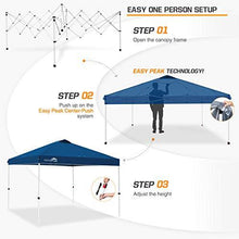 Load image into Gallery viewer, EAGLE PEAK 10’ x 10' Pop Up Canopy Tent Instant Outdoor Canopy Straight Leg Shelter with Adjustable Height and Wheeled Carrying Bag (Dark Blue)