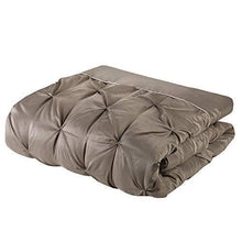 Load image into Gallery viewer, Madison Park Essentials Room in a Bag Faux Silk Comforter Set-Luxe Diamond Tufting All Season Bedding, Matching Curtains, Decorative Pillows, Queen(90"x90"), Taupe