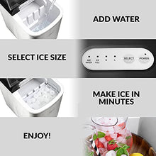 Load image into Gallery viewer, Igloo ICEB26SS Automatic Portable Electric Countertop Ice Maker Machine, 26 Pounds in 24 Hours, 9 Ice Cubes Ready in 7 minutes, With Ice Scoop and Basket, Perfect for Water Bottles, Stainless Steel