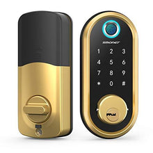 Load image into Gallery viewer, Smart Lock SMONET Bluetooth Keyless Entry Keypad Smart Deadbolt-Fingerprint Electronic Deadbolt Door Lock-App Control, Remote Ekeys Sharing, Free App Monitoring Easy to Install for Homes and Hotel