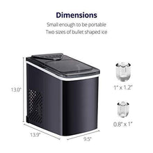 Load image into Gallery viewer, Northair Stainless Steel Portable Countertop Ice Maker with Ice Scoop and Basket 26 lb. Daily Capacity - Black