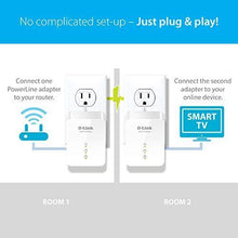 Load image into Gallery viewer, D-Link Powerline Adapter Starter Kit Ethernet Over Power Gigabit AV2 Up to 1000Mbps MIMO Internet Network Wall Plug In (DHP-601AV)